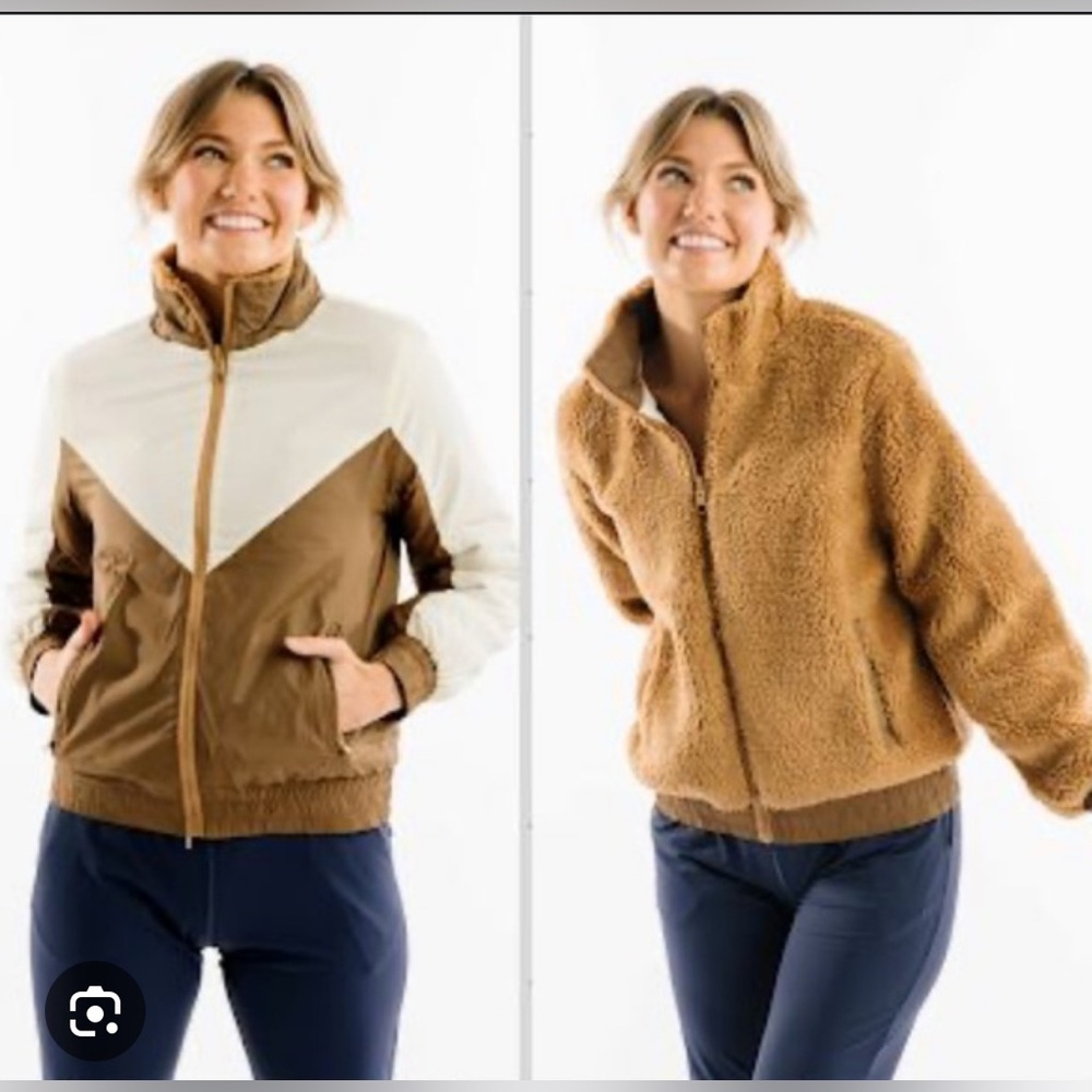 ZYIA Active-Camel Sierra Fleece Reversible Jacket